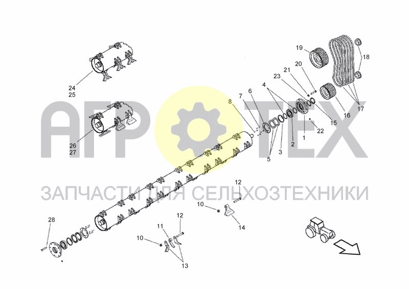 Чертеж LATERAL TRANSMISSION AND ROTOR