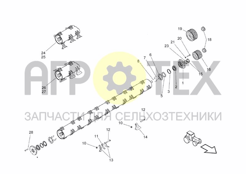 Чертеж LATERAL TRANSMISSION AND ROTOR