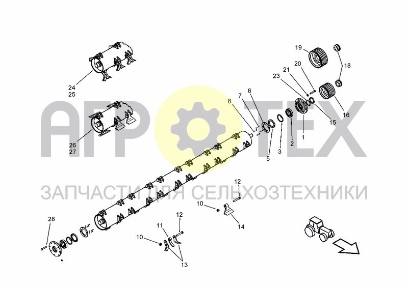 Чертеж LATERAL TRANSMISSION AND ROTOR