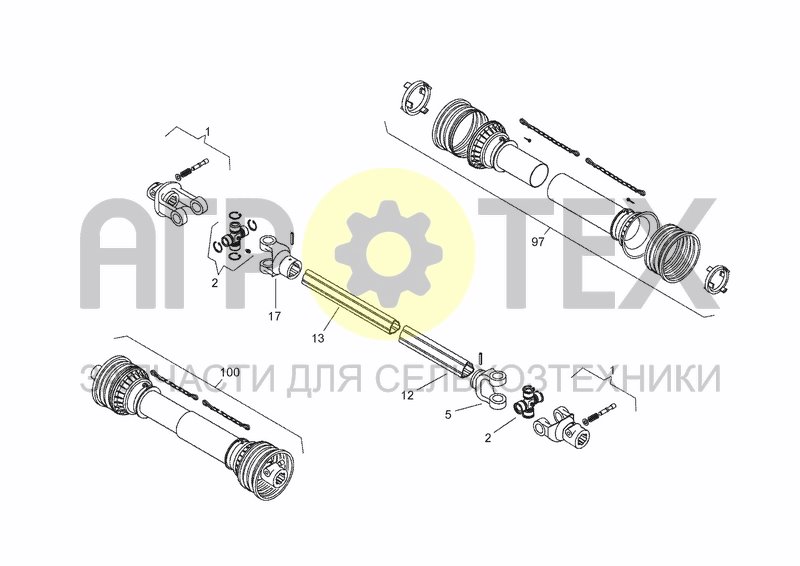 Чертеж PTO DRIVE SHAFT