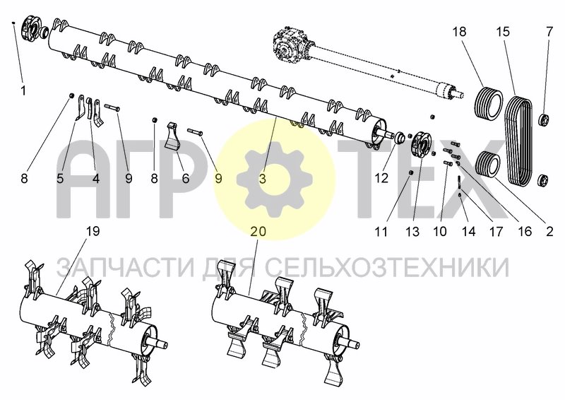 Чертеж COMPLETE TRANSMISSION AND ROTOR