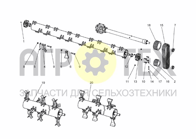 Чертеж COMPLETE TRANSMISSION AND ROTOR