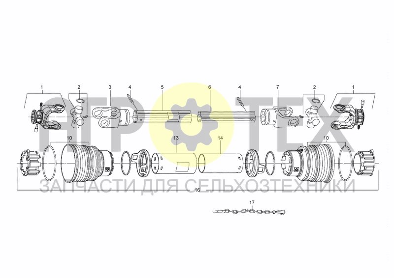 Чертеж PTO DRIVE SHAFT