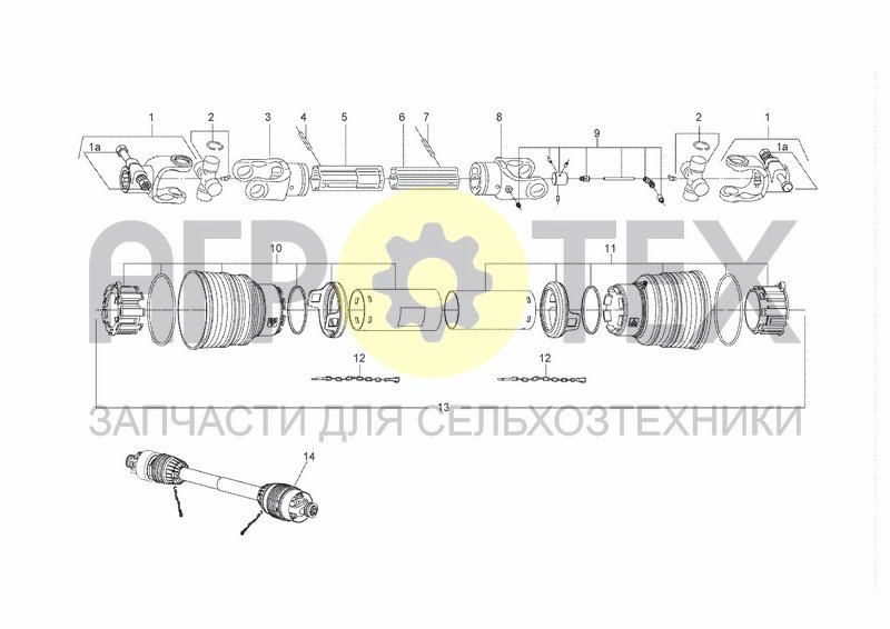 Чертеж PTO DRIVE SHAFT