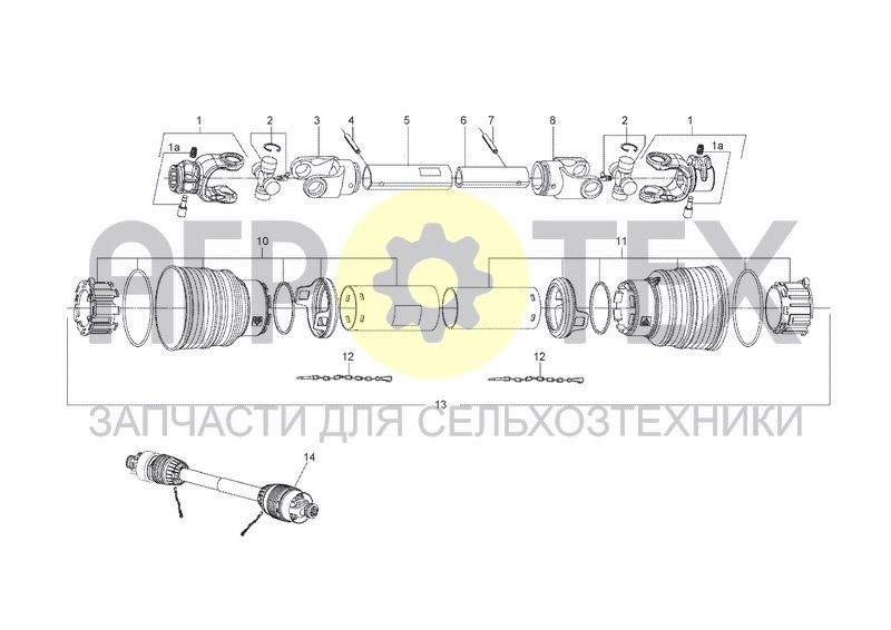 Чертеж PTO DRIVE SHAFT