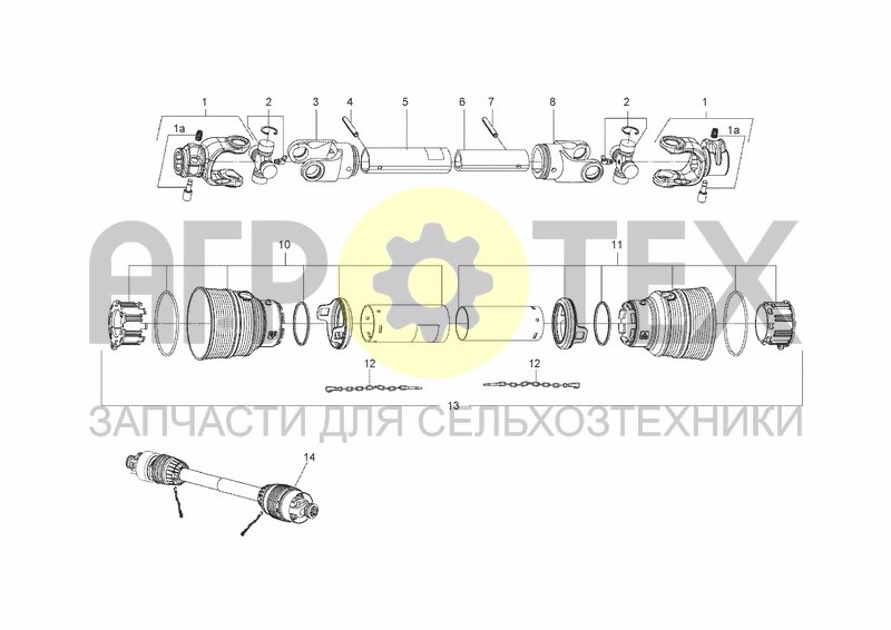 Чертеж PTO DRIVE SHAFT