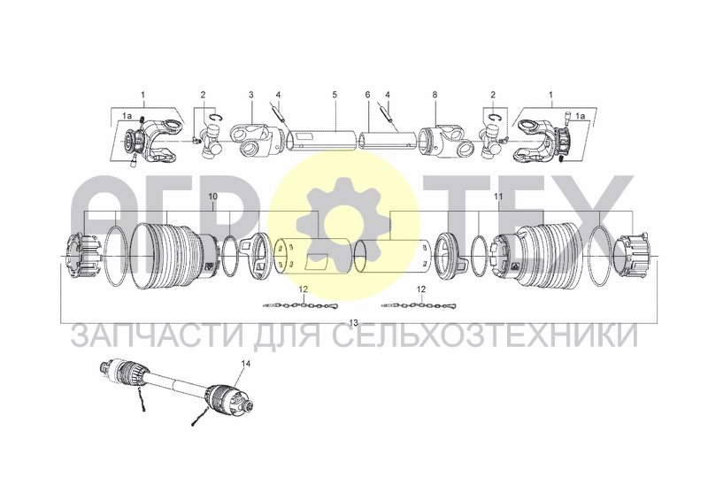 Чертеж PTO DRIVE SHAFT