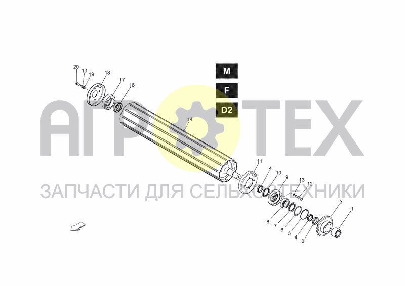 Чертеж M - F - D2 ROLLER