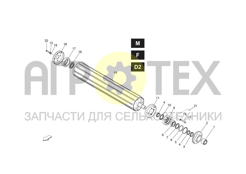 Чертеж M - F - D2 ROLLER