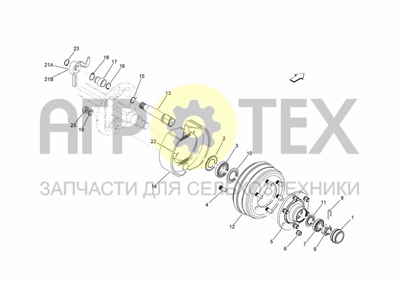 Чертеж BRAKED AXLE HUB