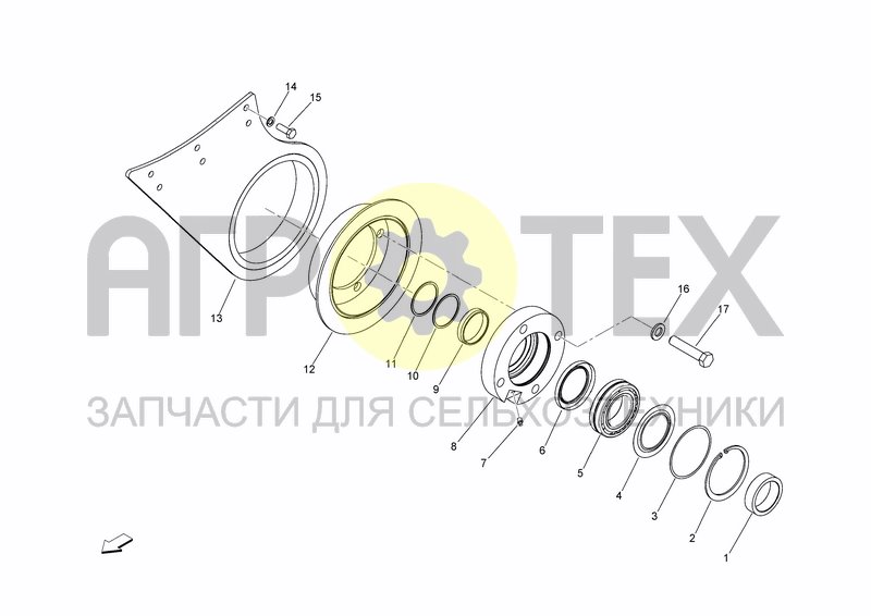 Чертеж LH ROTOR HINGE