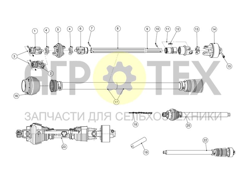 Чертеж PTO DRIVE SHAFT