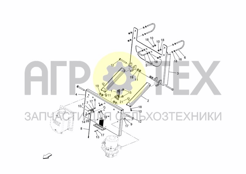 Чертеж RECLINABLE OIL-GREASE TANK SUPPORT