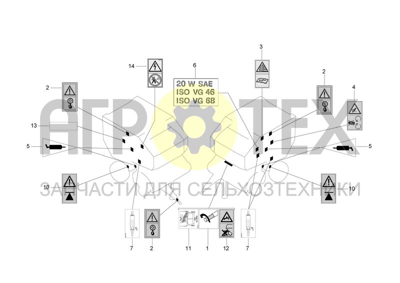 Чертеж DECALS FOR FRONT AREA