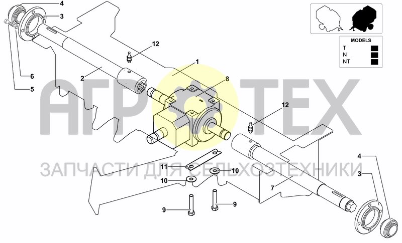 Чертеж FRONT BAR & GEAR BOX