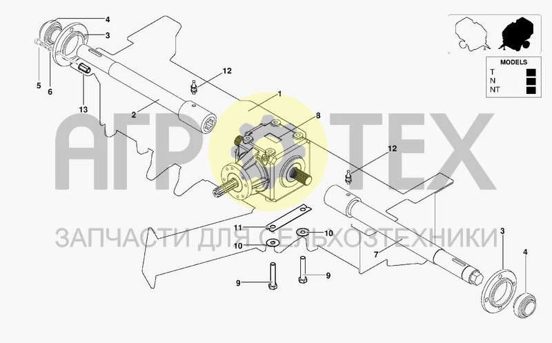 Чертеж FRONT BAR & GEAR BOX