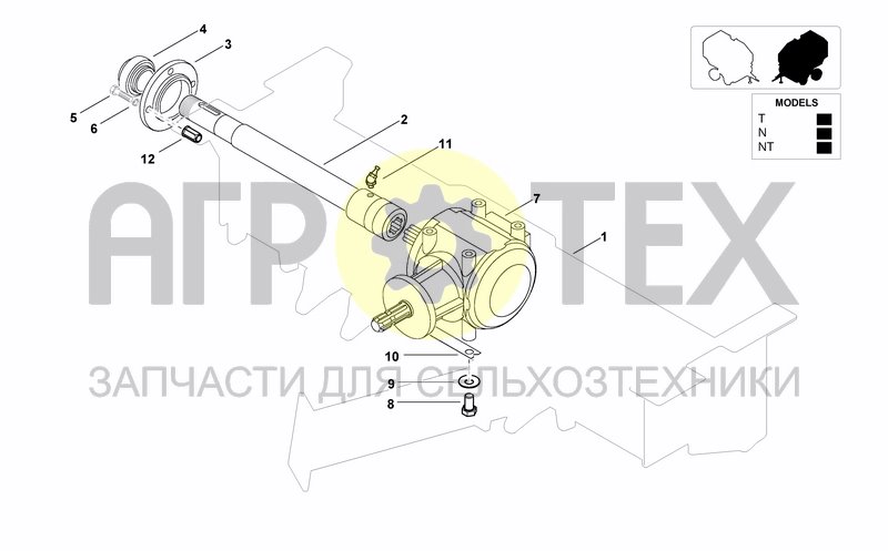 Чертеж FRONT BAR & GEAR BOX