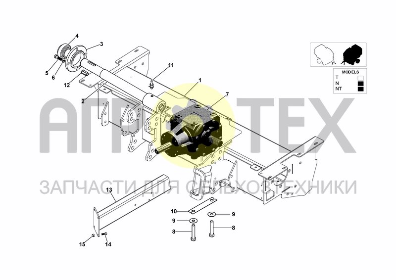 Чертеж FRONT BAR & GEAR BOX