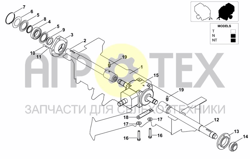 Чертеж FRONT BAR & GEAR BOX