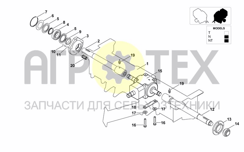 Чертеж FRONT BAR & GEAR BOX