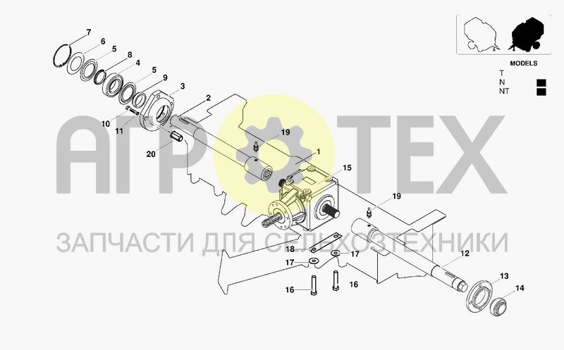 Чертеж FRONT BAR & GEAR BOX