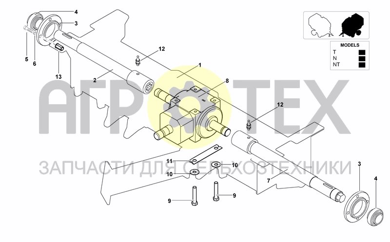 Чертеж FRONT BAR & GEAR BOX