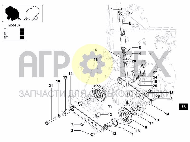 Чертеж TRANSMISSION RH COUNTERSHAFT-ROLLERS