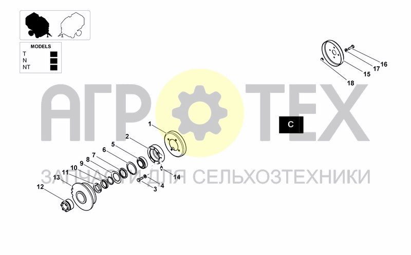 Чертеж ROLLER C SPROCKET SUPPORT