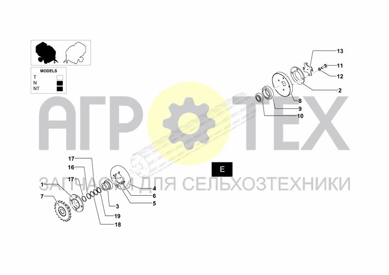 Чертеж ROLLER E SPROCKET SUPPORT