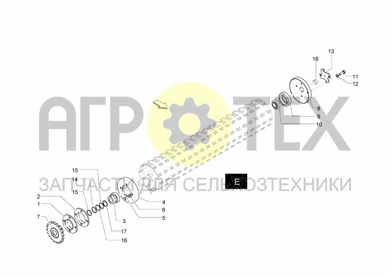 Чертеж ROLLER E SPROCKET SUPPORT