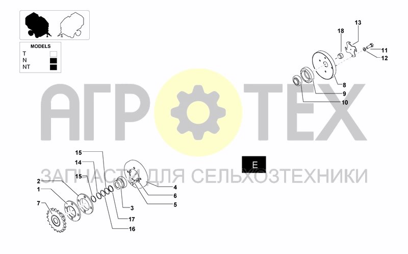 Чертеж ROLLER E SPROCKET SUPPORT