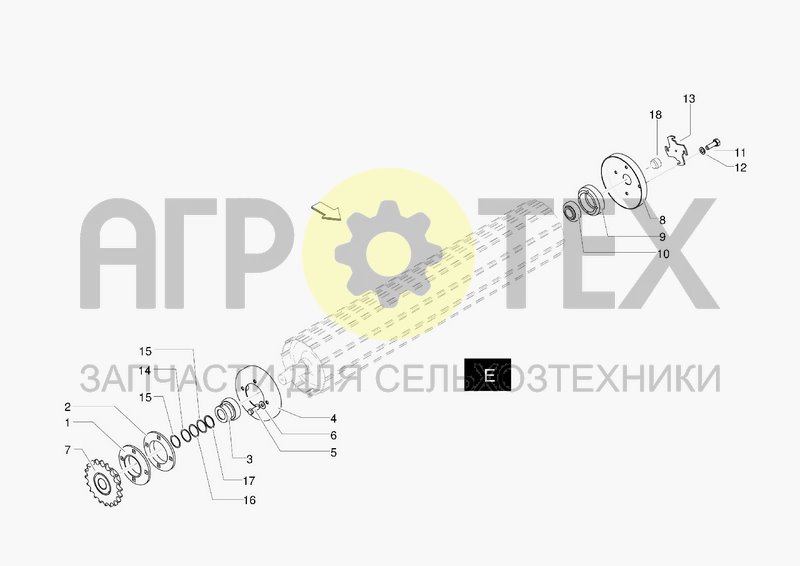 Чертеж ROLLER E SPROCKET SUPPORT