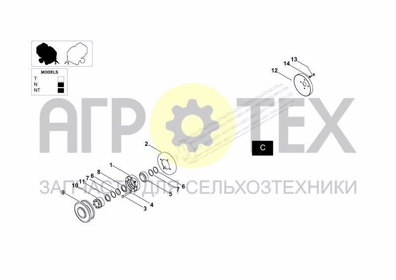 Чертеж ROLLER C SPROCKET SUPPORT