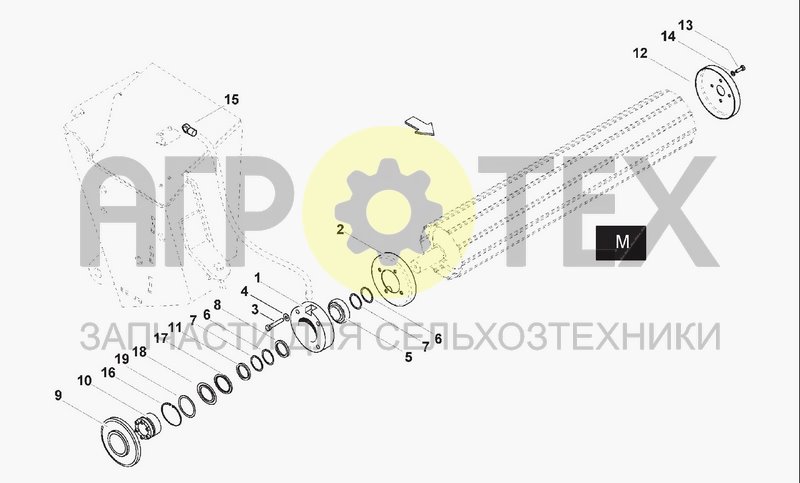 Чертеж ROLLER M SPROCKET SUPPORT