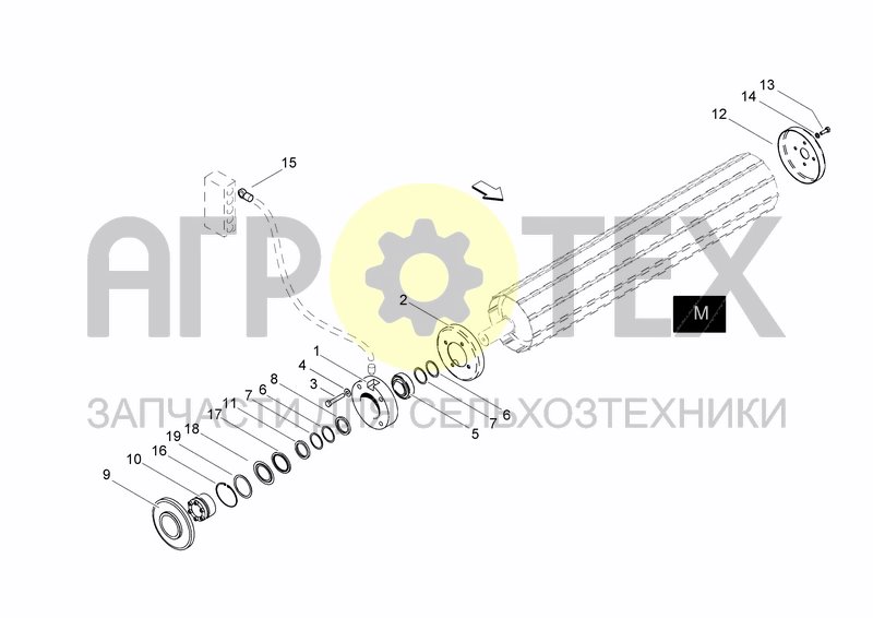 Чертеж ROLLER M SPROCKET SUPPORT