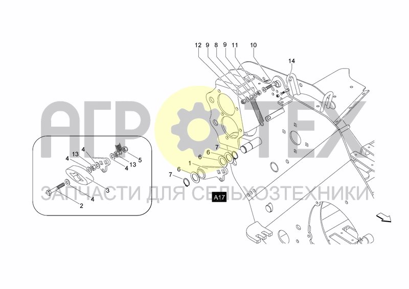 Чертеж RH PICKUP TRANSMISSION