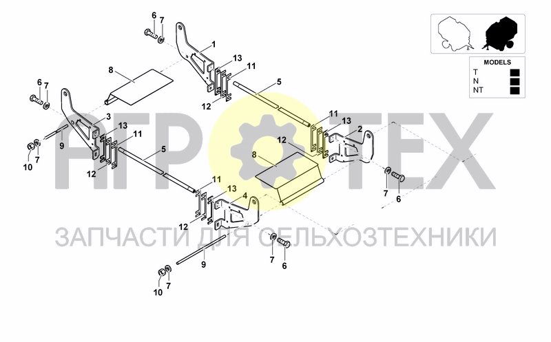 Чертеж HINGE FOR SIDE GUARDS