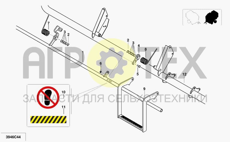 Чертеж SAFETY DEVICE PICKUP L RV4100 SERIES (RAKE FEEDER)