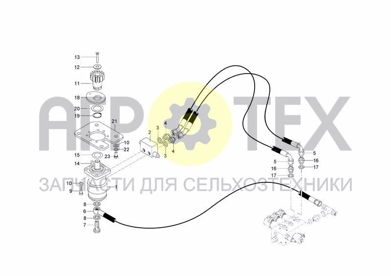 Чертеж HYDRAULIC SYSTEM - TABLE ROTATION