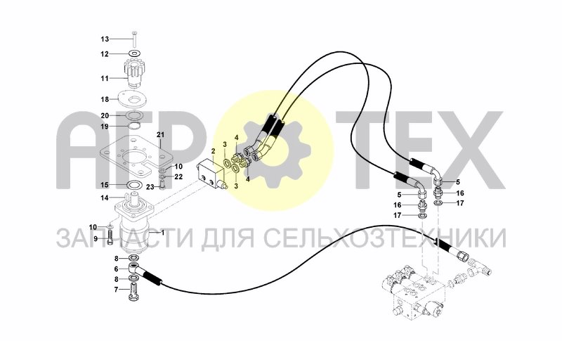 Чертеж HYDRAULIC SYSTEM - TABLE ROTATION