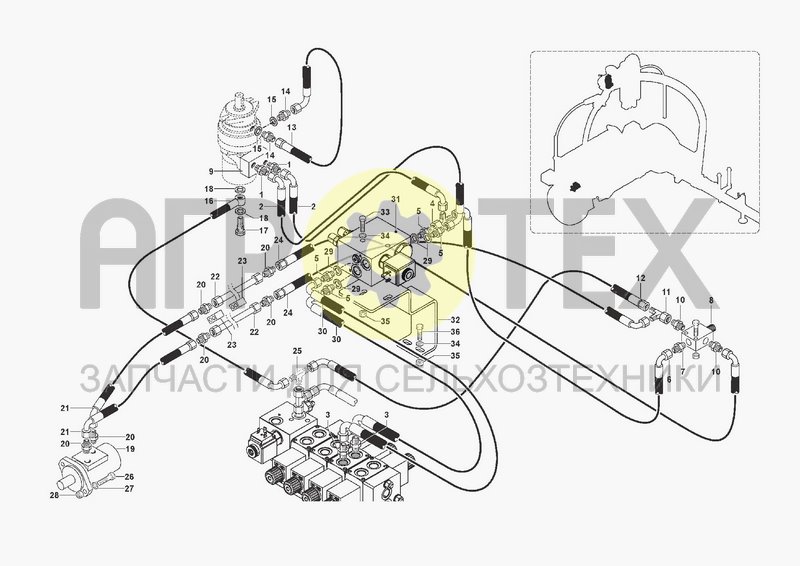 Чертеж HYDRAULIC SYSTEM