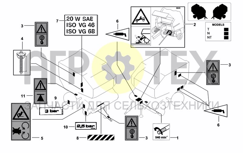 Чертеж DECALS FOR FRONT AREA