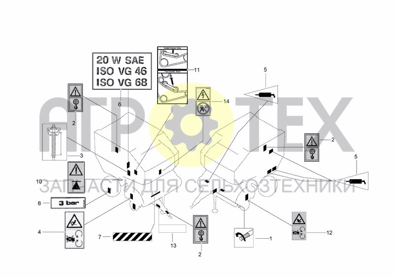 Чертеж DECALS FOR FRONT AREA