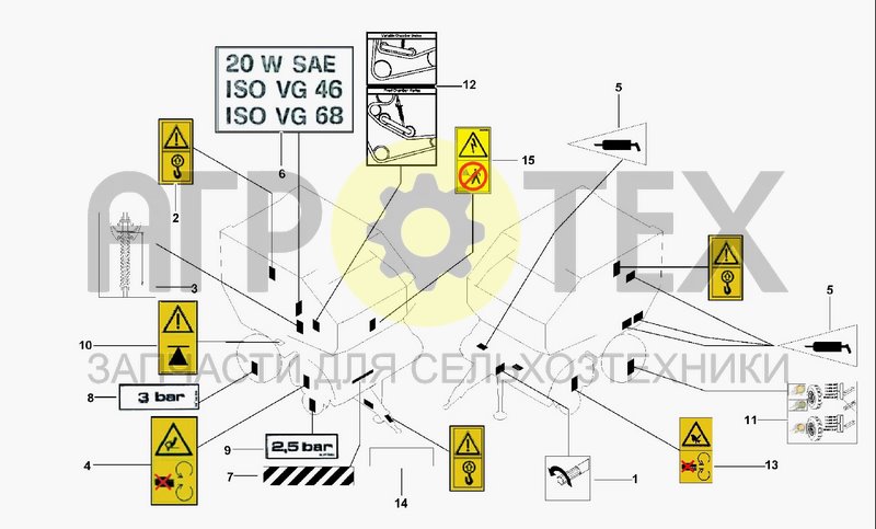 Чертеж DECALS FOR FRONT AREA