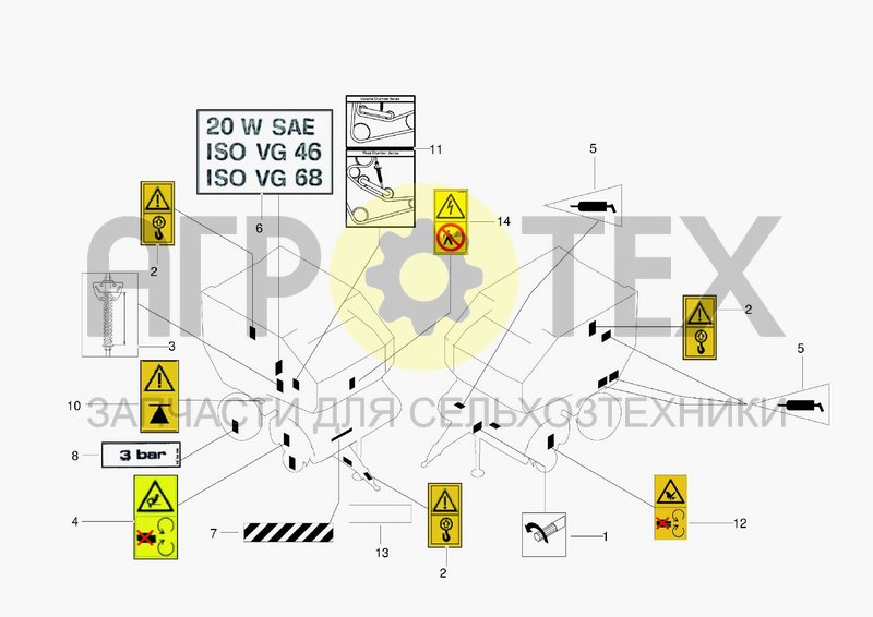 Чертеж DECALS FOR FRONT AREA