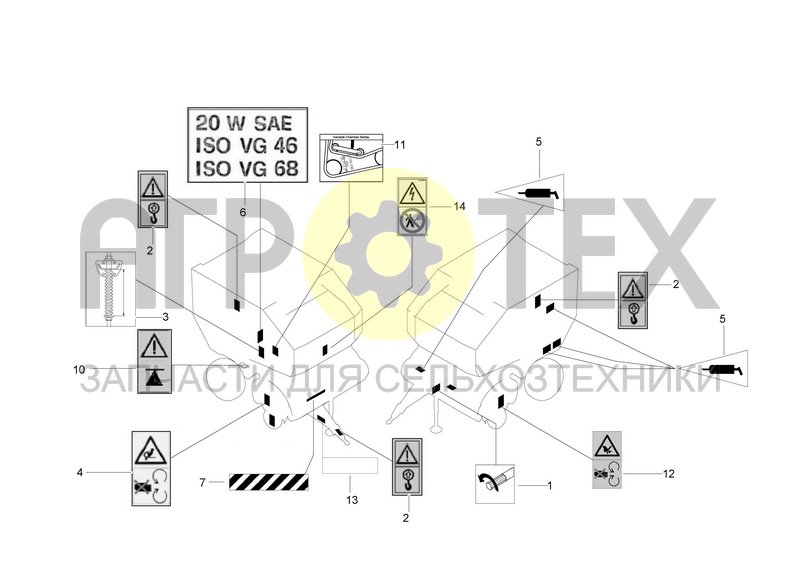 Чертеж DECALS FOR FRONT AREA