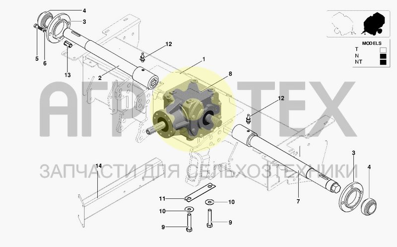 Чертеж FRONT BAR & GEAR BOX