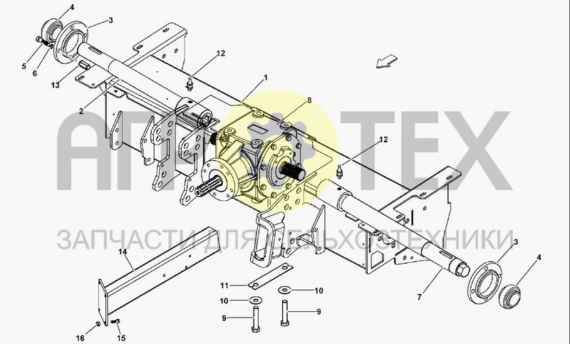 Чертеж FRONT BAR & GEAR BOX