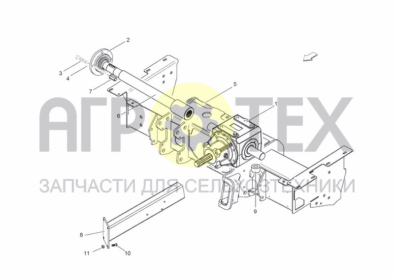 Чертеж FRONT BAR AND GEARBOX