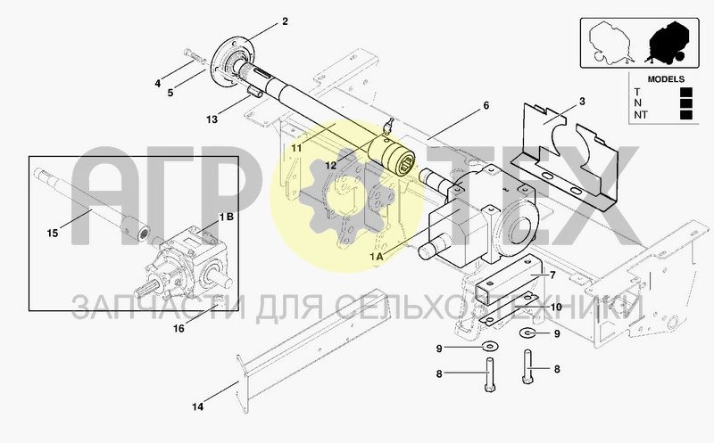 Чертеж FRONT BAR & GEAR BOX